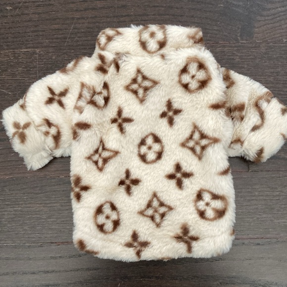Beige Faux Fur Winter Small Dog Coat 🐶 - Picture 2 of 10